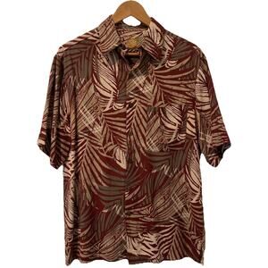 Caribbean Tropical Hawaiian Silk Blend Shirt Mens Sz M Short Sleeve Button Up